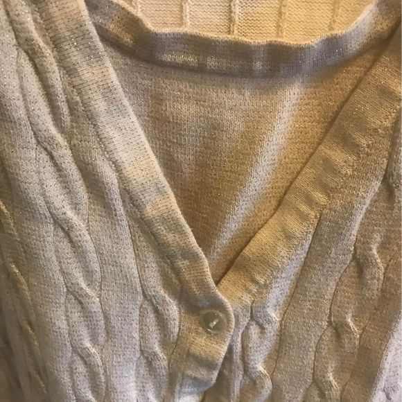 Women’s plus size 1x sparkly layered sweater beige gold by Croft & Barrow - Picture 2 of 5